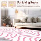Pretty Pink Wavy Line Pattern Rug
