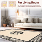 Ornate Floral Geometric Border Rug