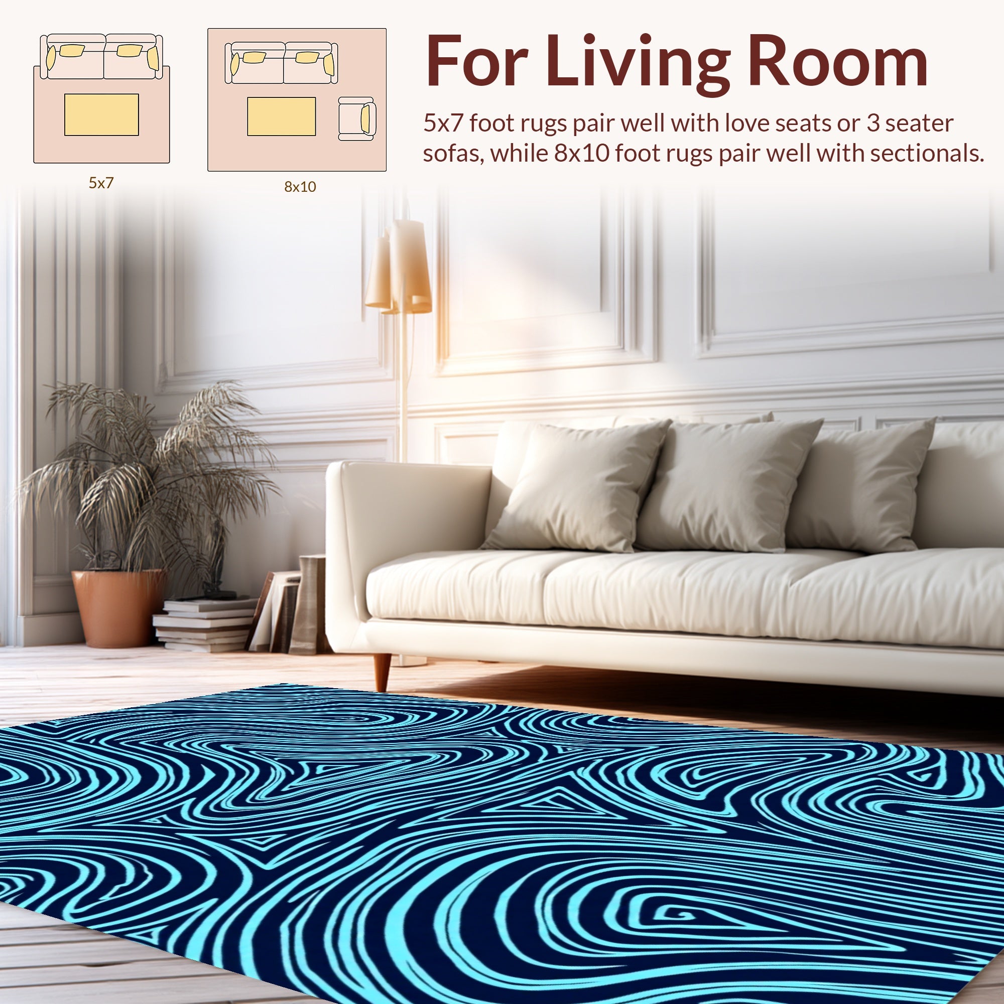 Triangular Swirl Abstract Pattern Rug