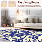 Royal Blue Art Nouveau Floral Rug