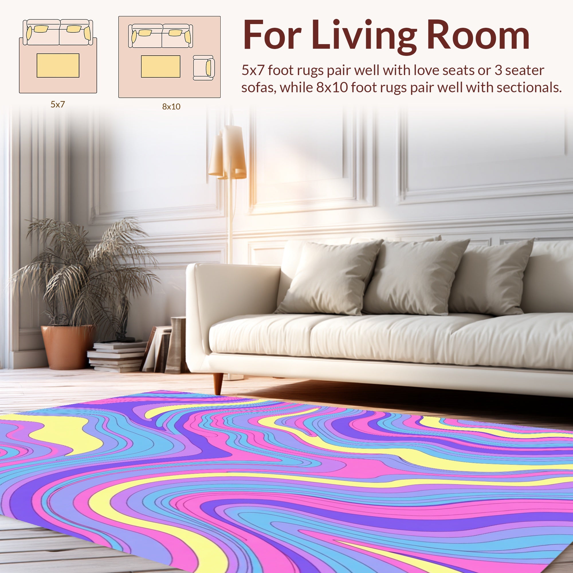 Pastel Swirls Pattern Rug
