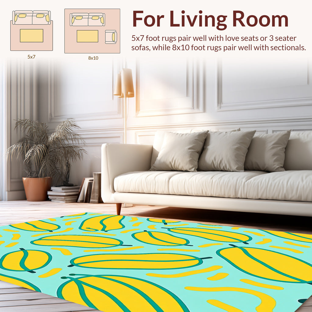 Funky Yellow Banana Pattern Rug