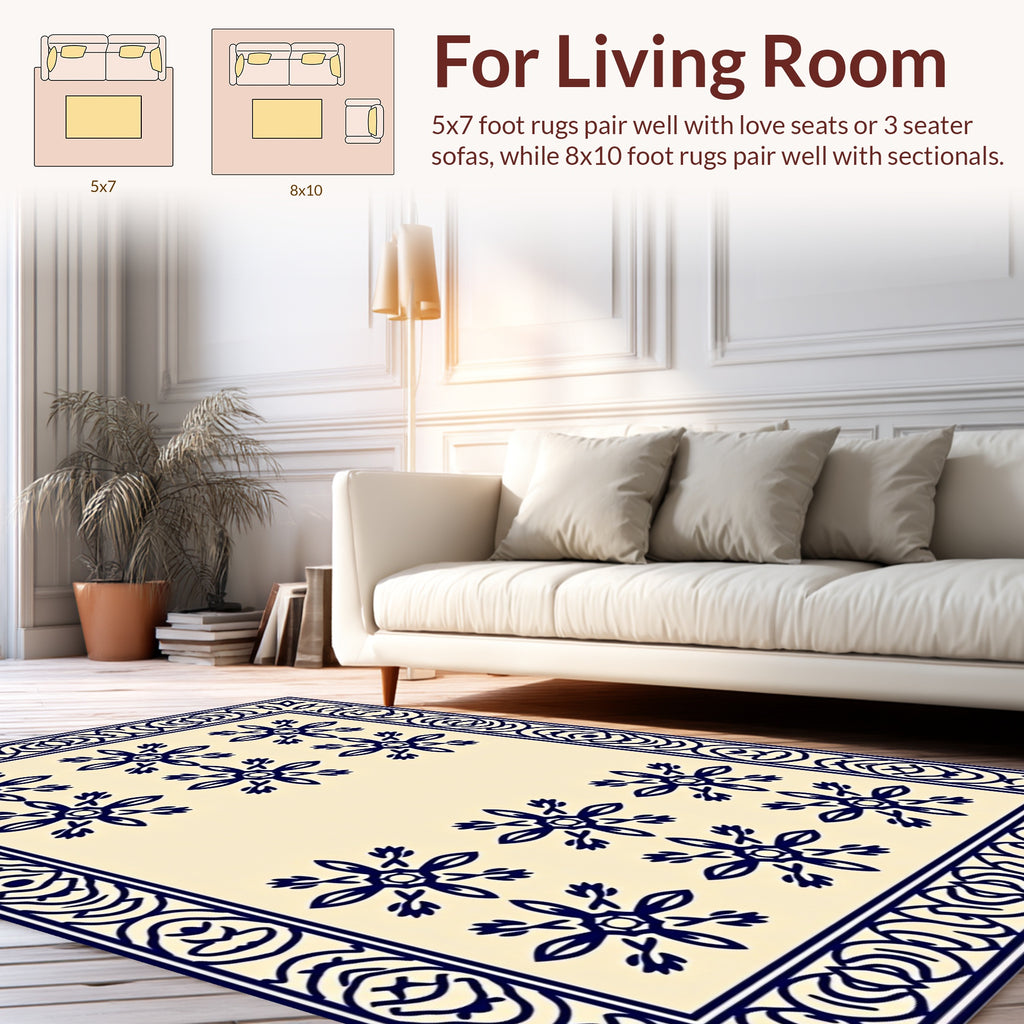 Classic Floral Motif Rug Design Rug