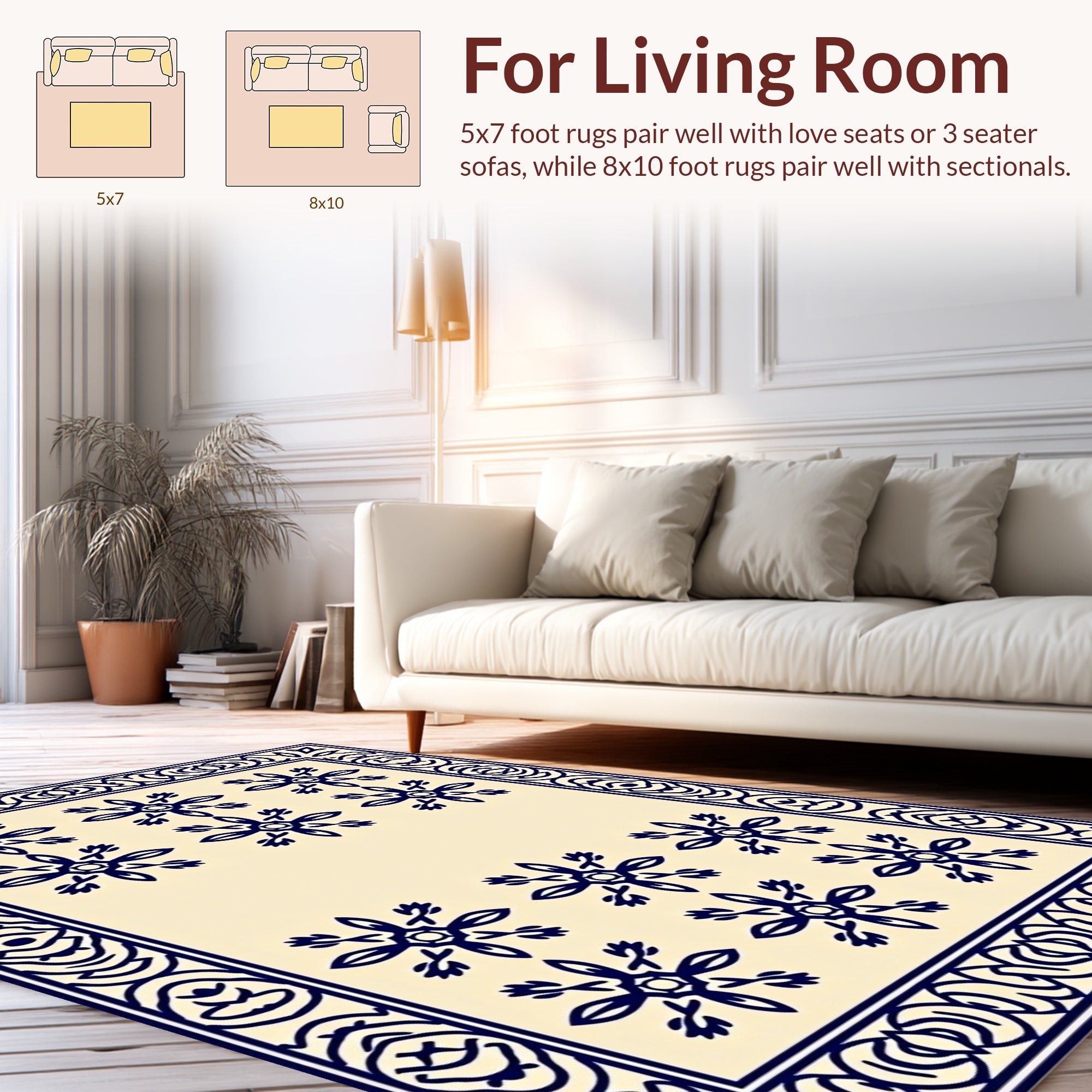 Classic Floral Motif Rug Design Rug