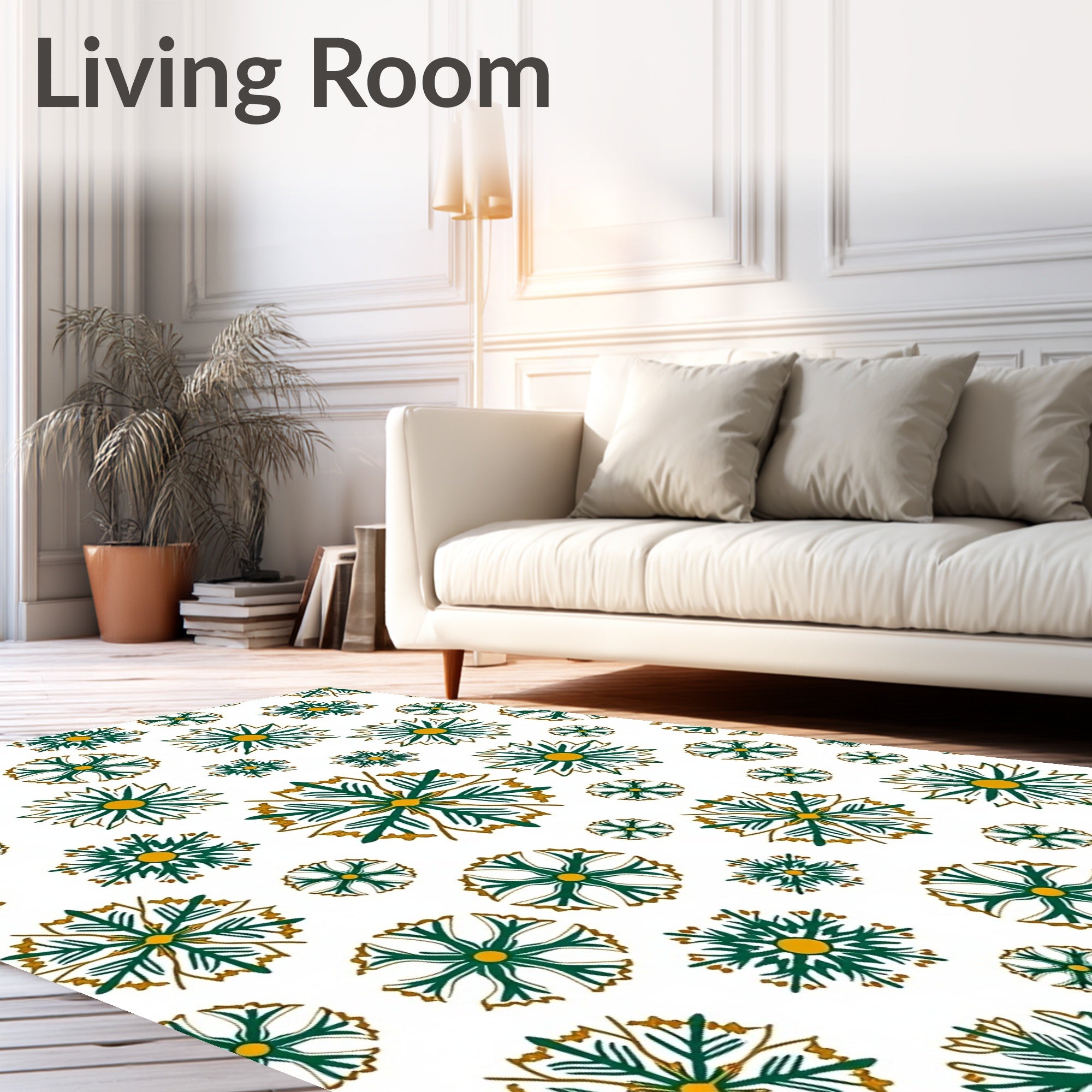 Green Golden Mandala Medallion Collection Rug