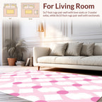 Pink Dot Diamond Pattern Rug