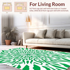 Radiant Green Organic Pattern Rug