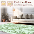 Green Leafy Branch Pattern Rug