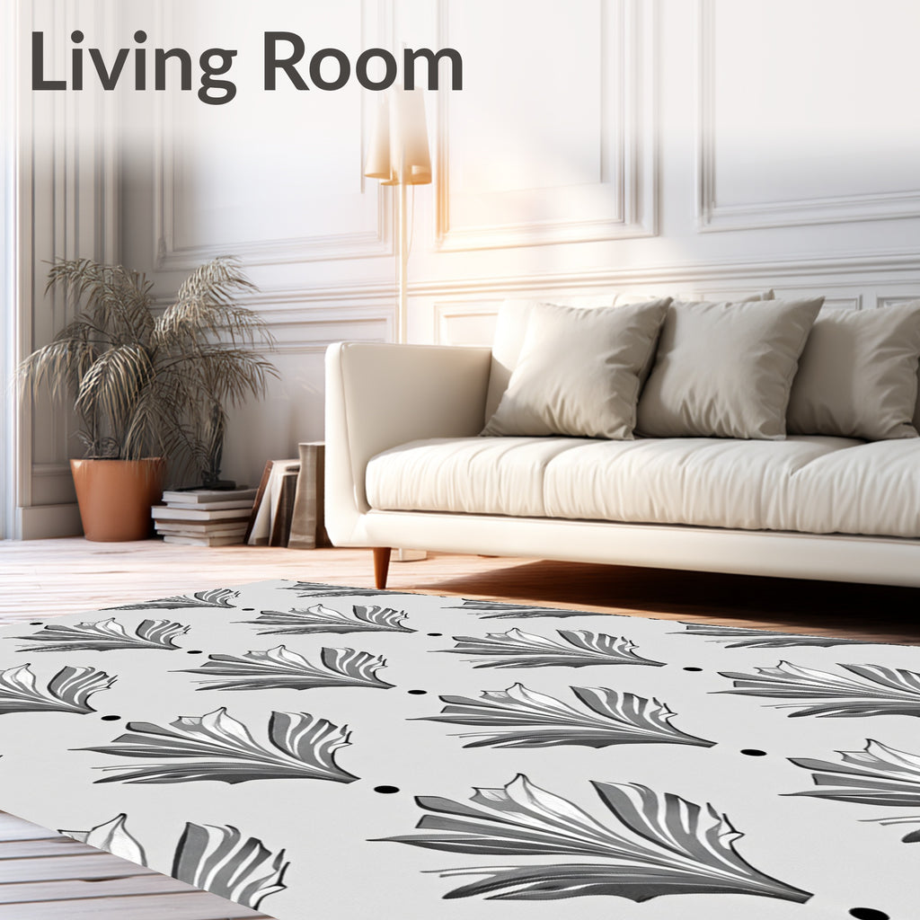 Art Deco Floral Motif Repeating Pattern Rug