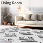 Art Deco Floral Motif Repeating Pattern Rug