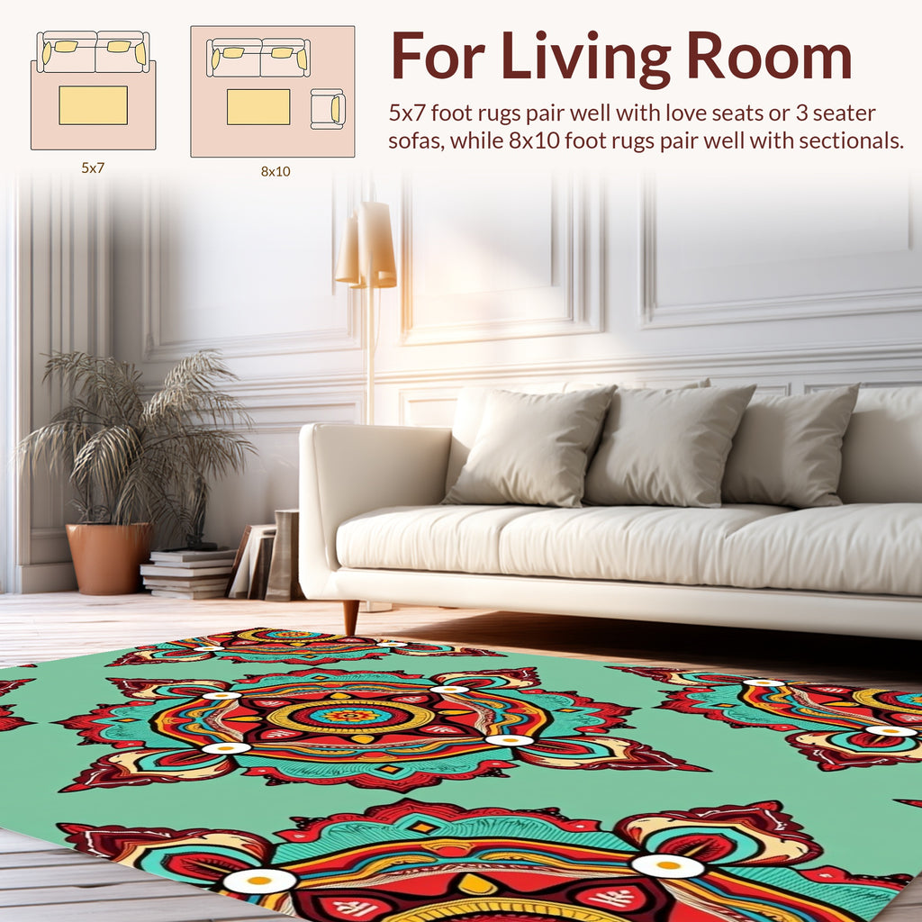 Colorful Mandala Style Pattern Rug