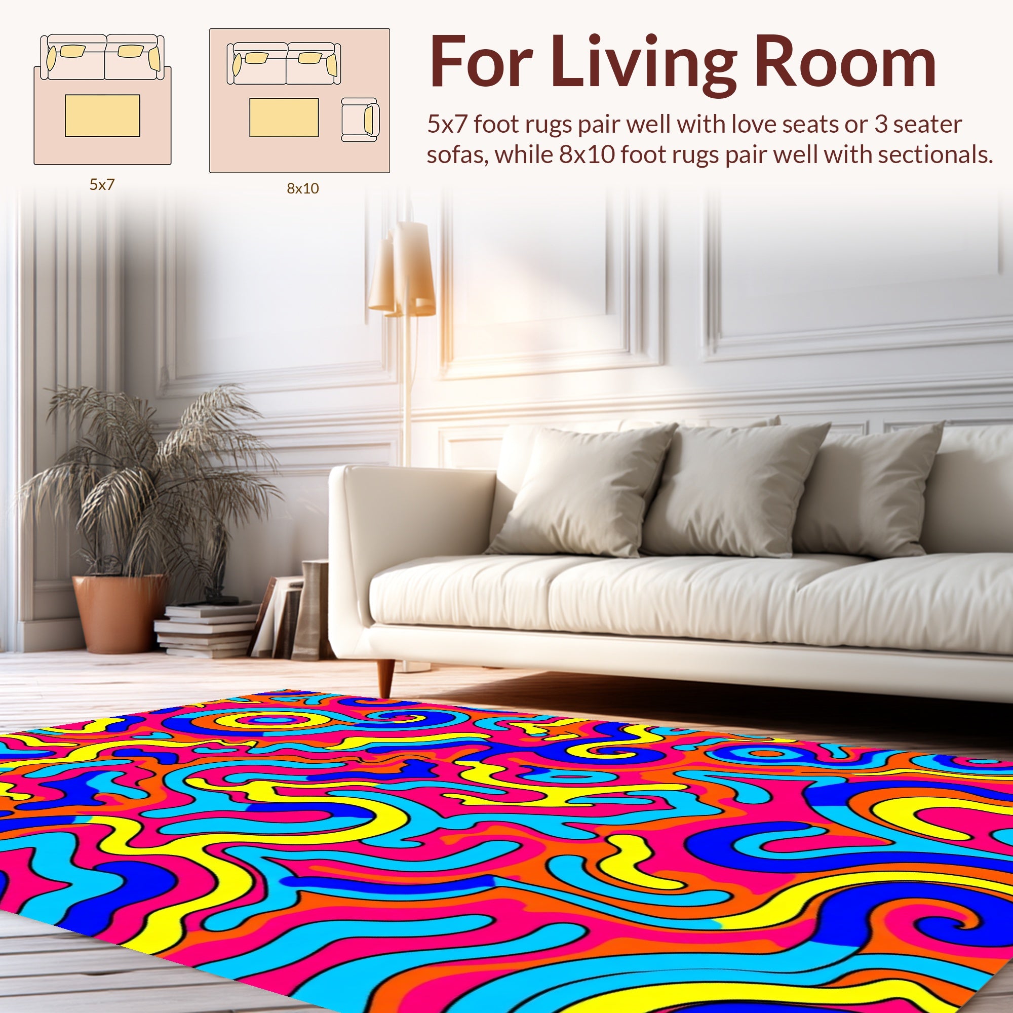 Bold Swirl Abstract Pattern Rug