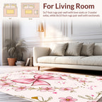 Pink Cherry Blossom Bow Design Rug