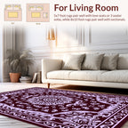 Ornate Red Mandala Floral Pattern Rug