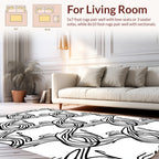 Abstract Line Swirls Pattern Rug