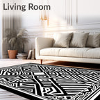 Bold Symmetric Tribal Geometric Design Rug