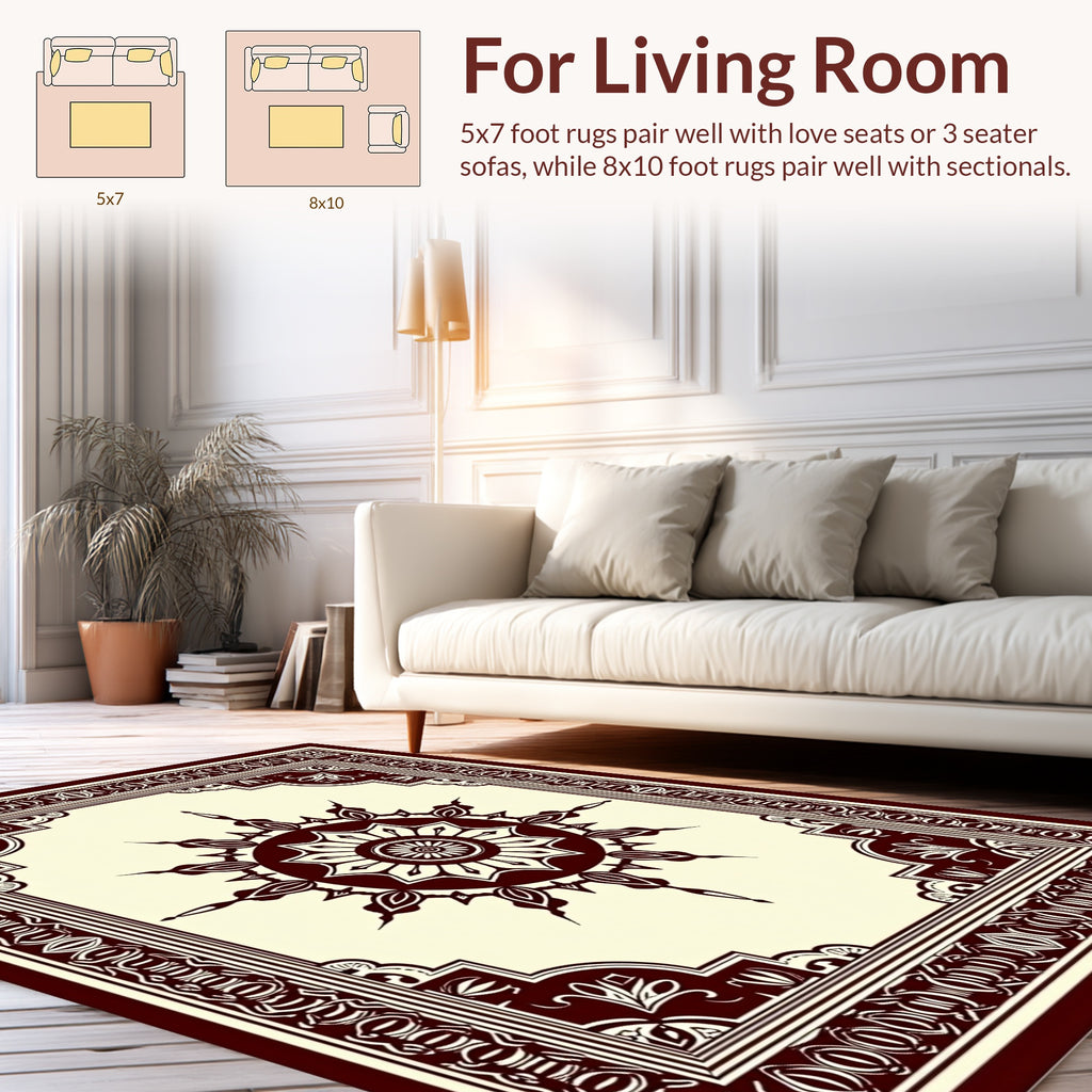 Ornate Starburst Vintage Inspired Rug