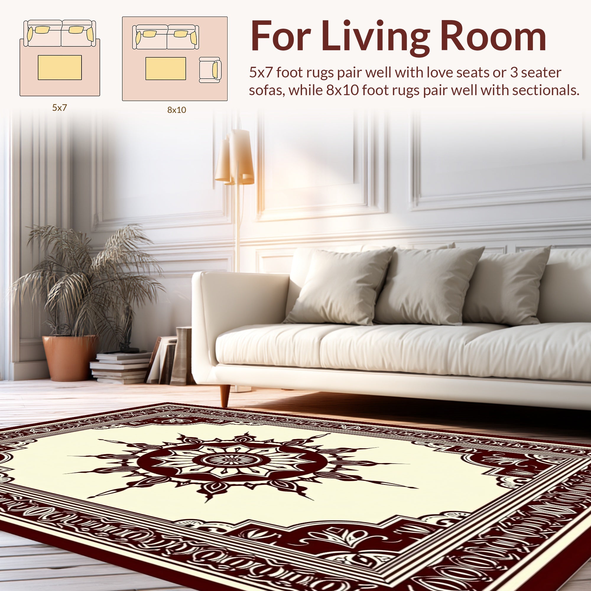 Ornate Starburst Vintage Inspired Rug