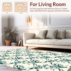 Dark Green Vintage Swirl Pattern Rug