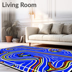 Retro Race Track Cars Abstract Rug