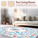 Floral Burst Leaf Swirls Design Rug