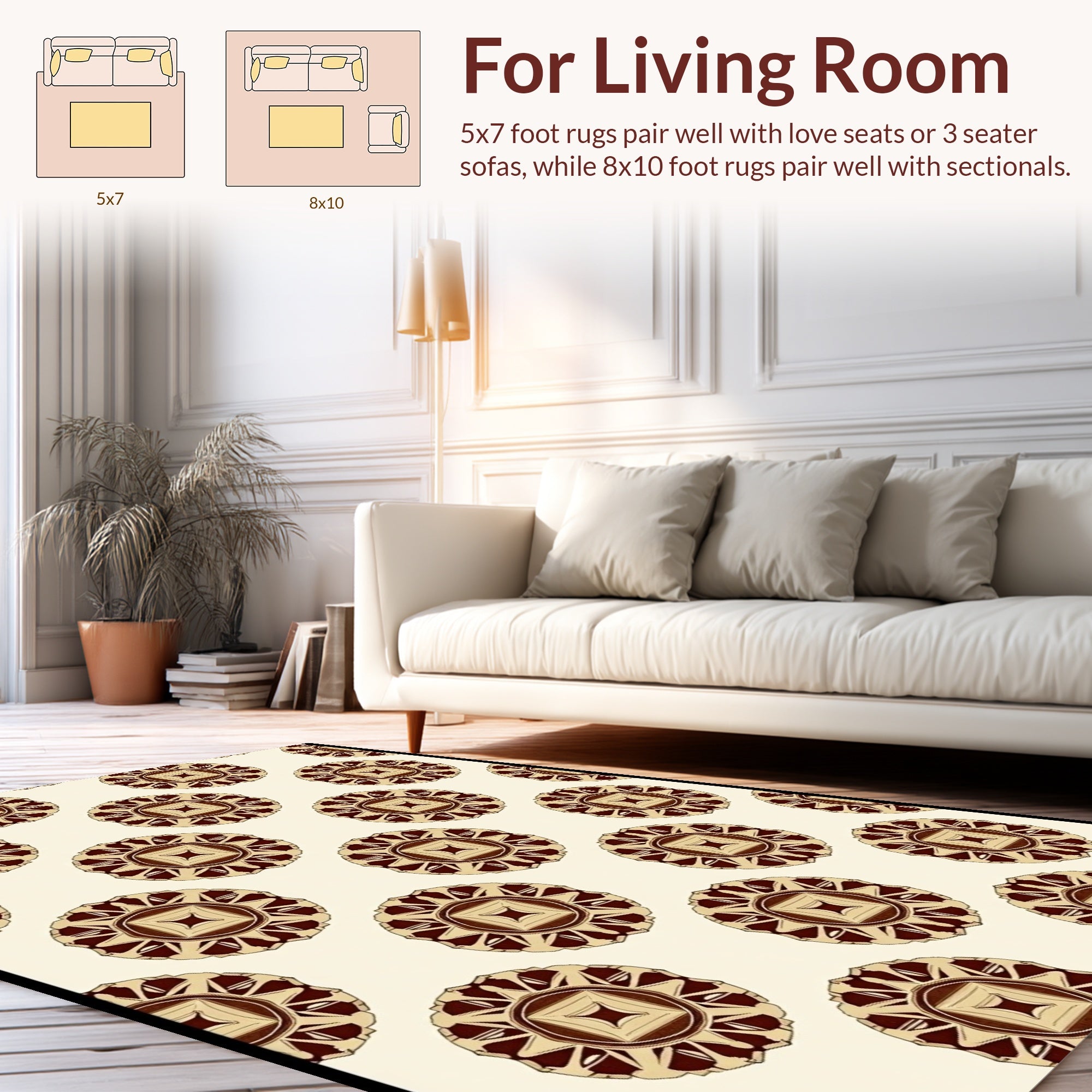 Vintage Sunburst Medallion Pattern Rug