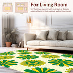Retro Sunburst Floral Pattern Rug