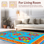 Vibrant Floral Medallion Pattern Rug