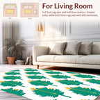 Emerald Gold Leaf Pattern Rug