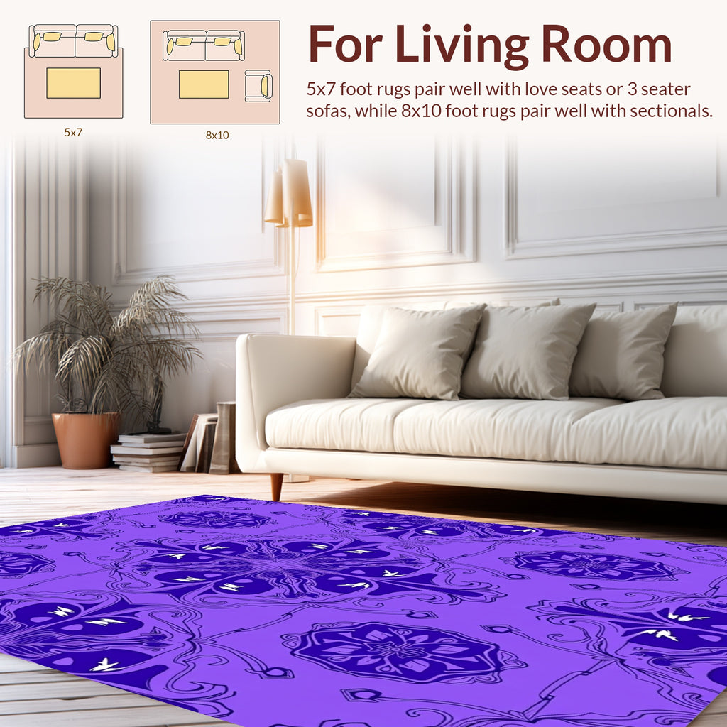 Art Nouveau Floral Swirl Pattern Rug