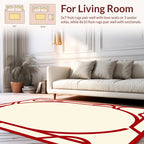 Red Geometric Swirl Border Rug