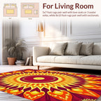 Radiant Sunburst Mandala Pattern Rug