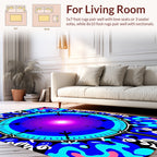 Vibrant Circular Mandala Style Print Rug