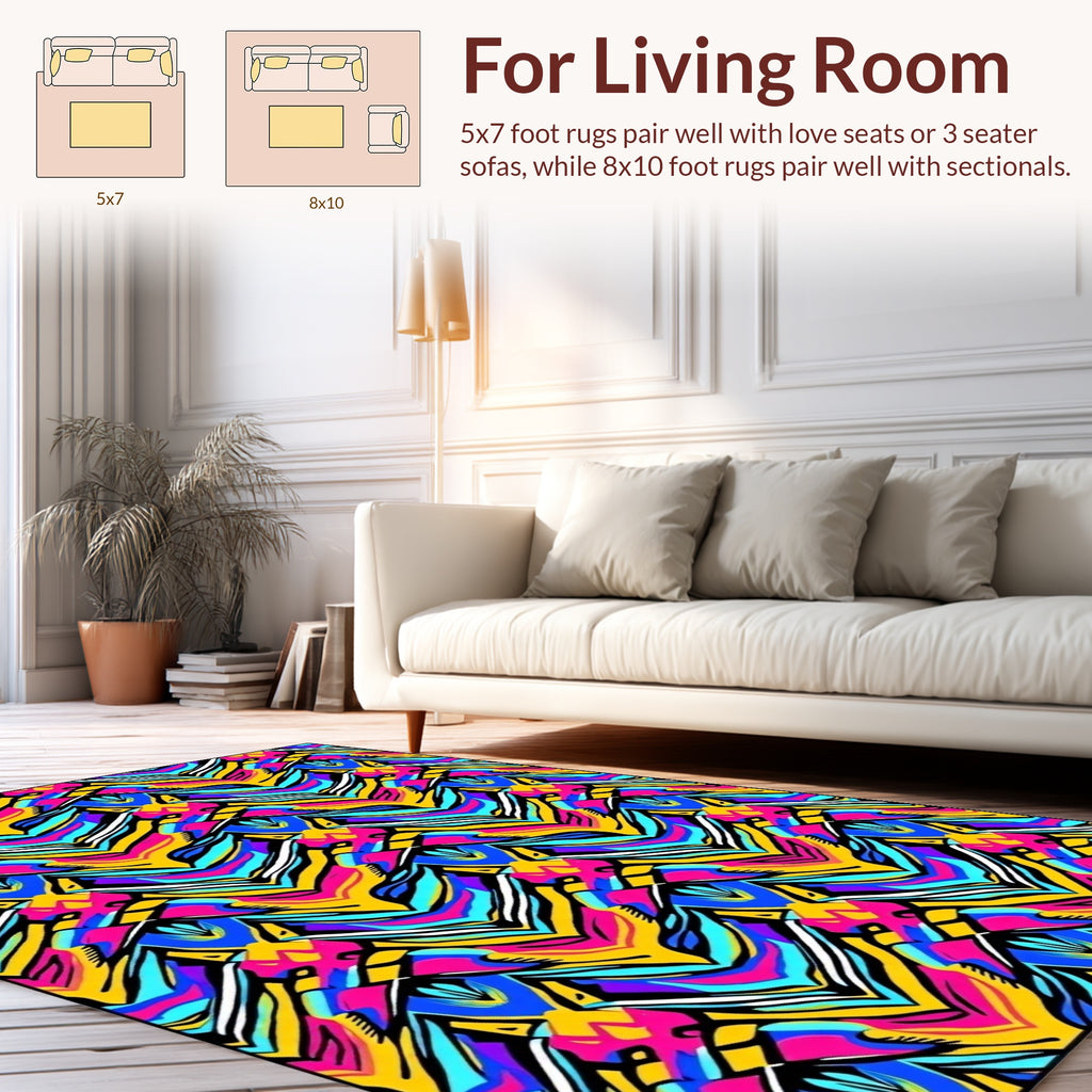 Vibrant Zigzag Abstract Pattern Rug
