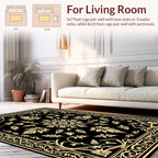 Art Nouveau Floral Golden Pattern Rug