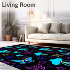 Vibrant Butterfly and Jellyfish Medley Rug