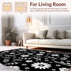 White Floral Vine Pattern Rug