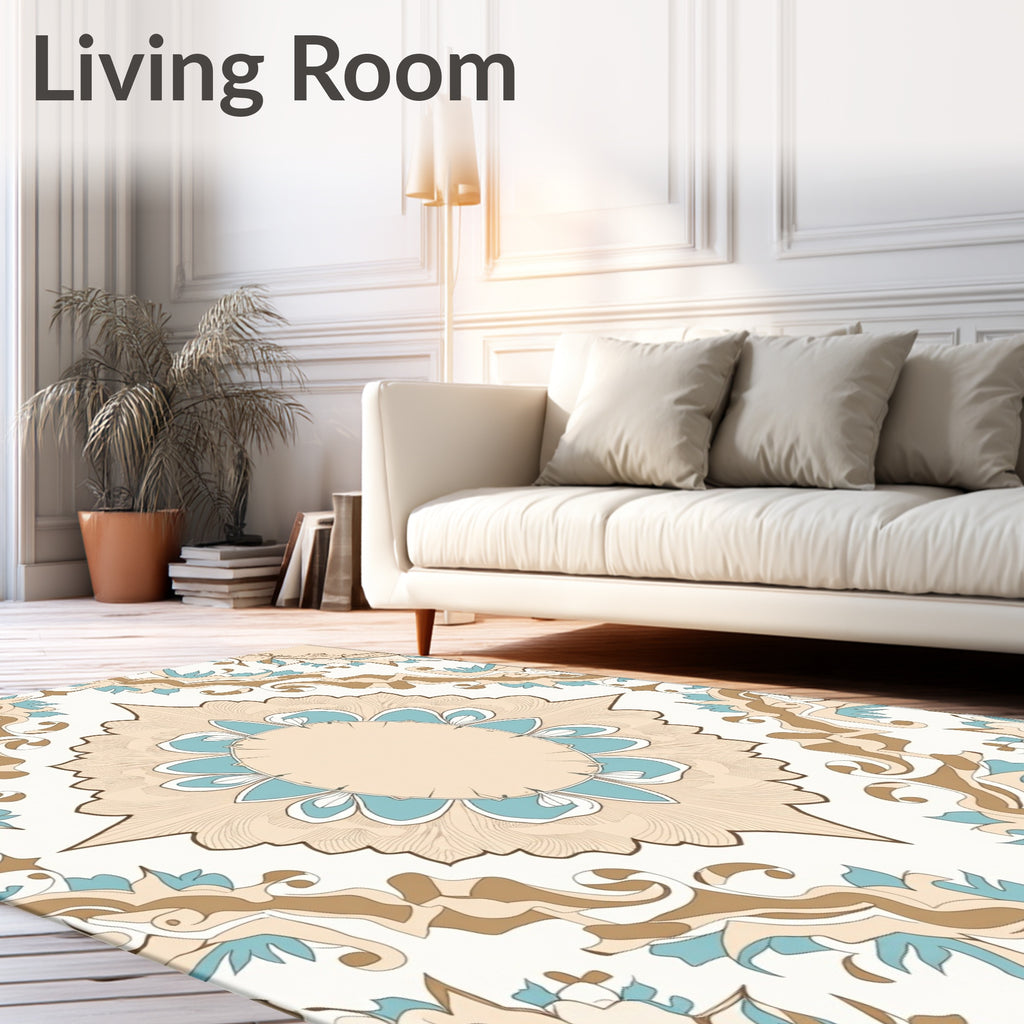 Ornate Floral Mandala Pattern Rug
