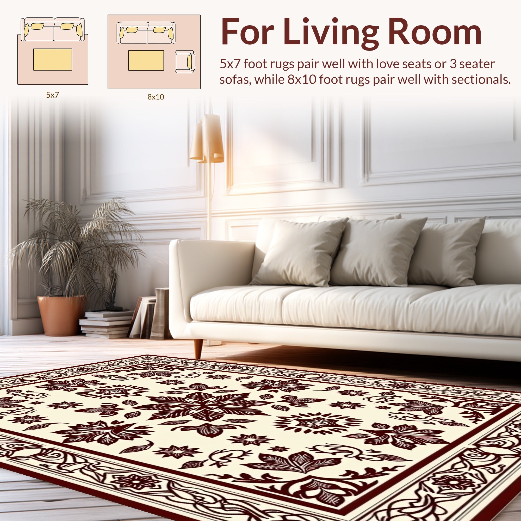 Ornate Floral Arrangement Design Rug