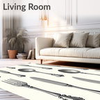 Ornate Silver Cutlery Collection Rug