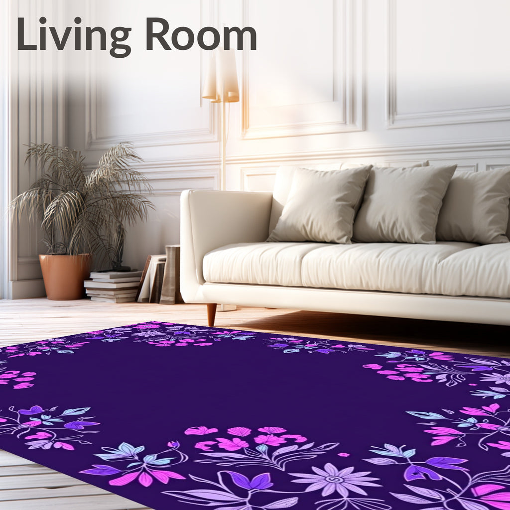Elegant Floral Vines Pattern Rug