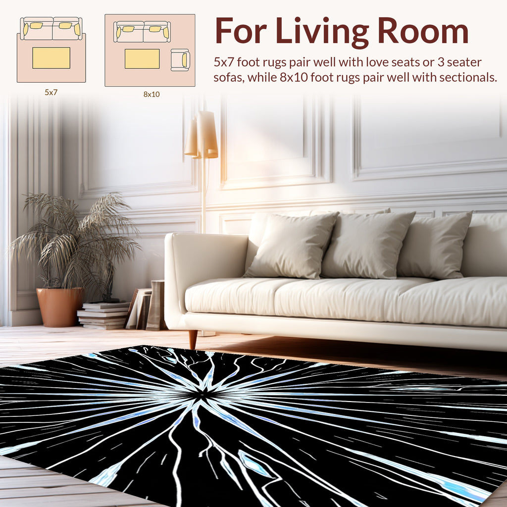 Radial Burst Abstract Design Rug