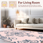 Delicate Floral Swirl Decorative Design Rug
