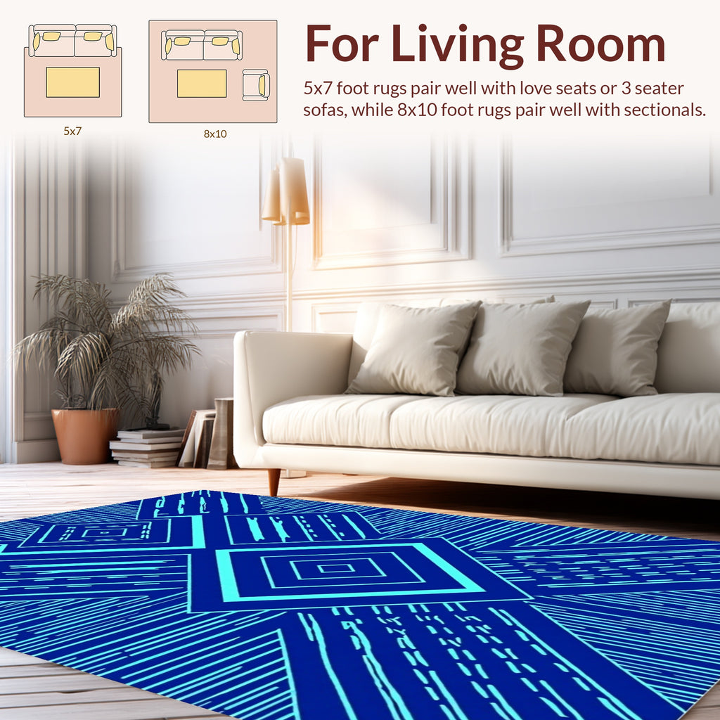 Abstract Geometric Diamond Lines Pattern Rug