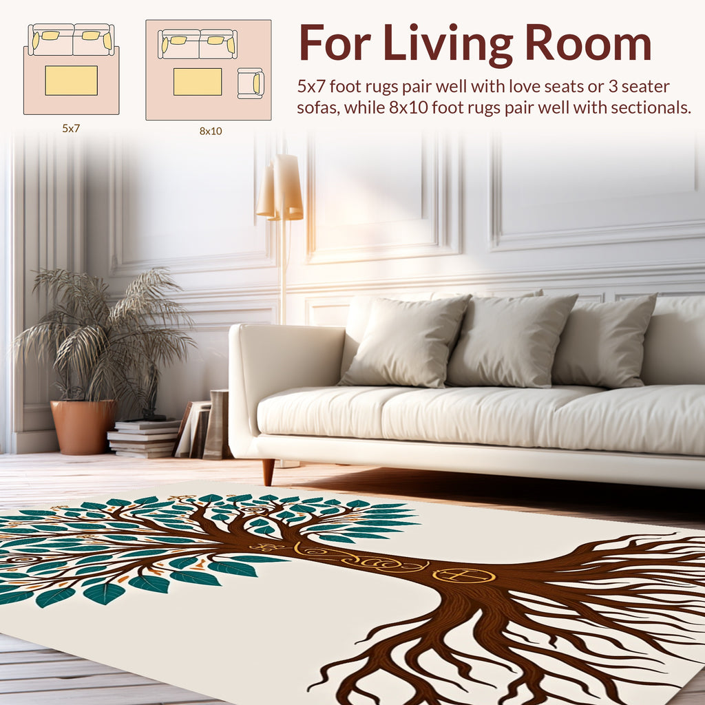 Whimsical Tree Of Life Pattern Rug