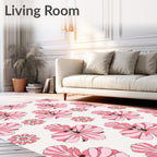 Pink Floral Pattern With Symmetry Rug