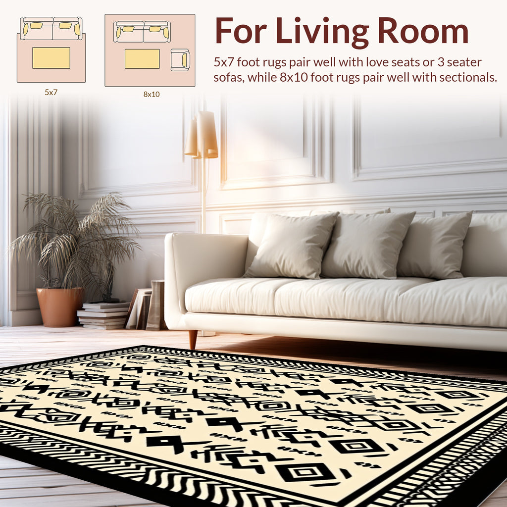 Bold Abstract Tribal Pattern Rug