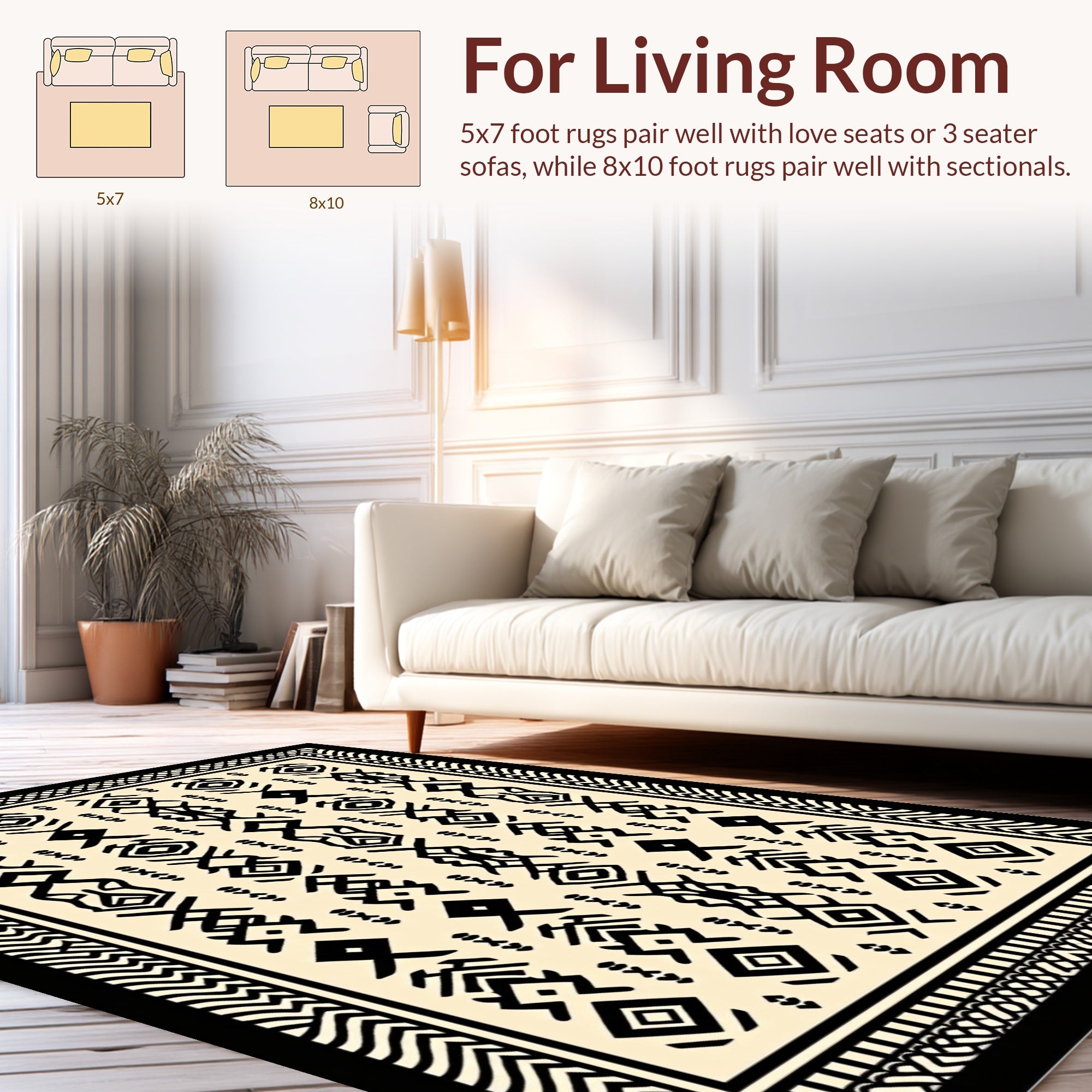Bold Abstract Tribal Pattern Rug
