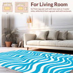 Blue Wave Patterned Cool Design Rug