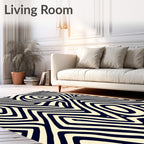 Abstract Maze Pattern Rug